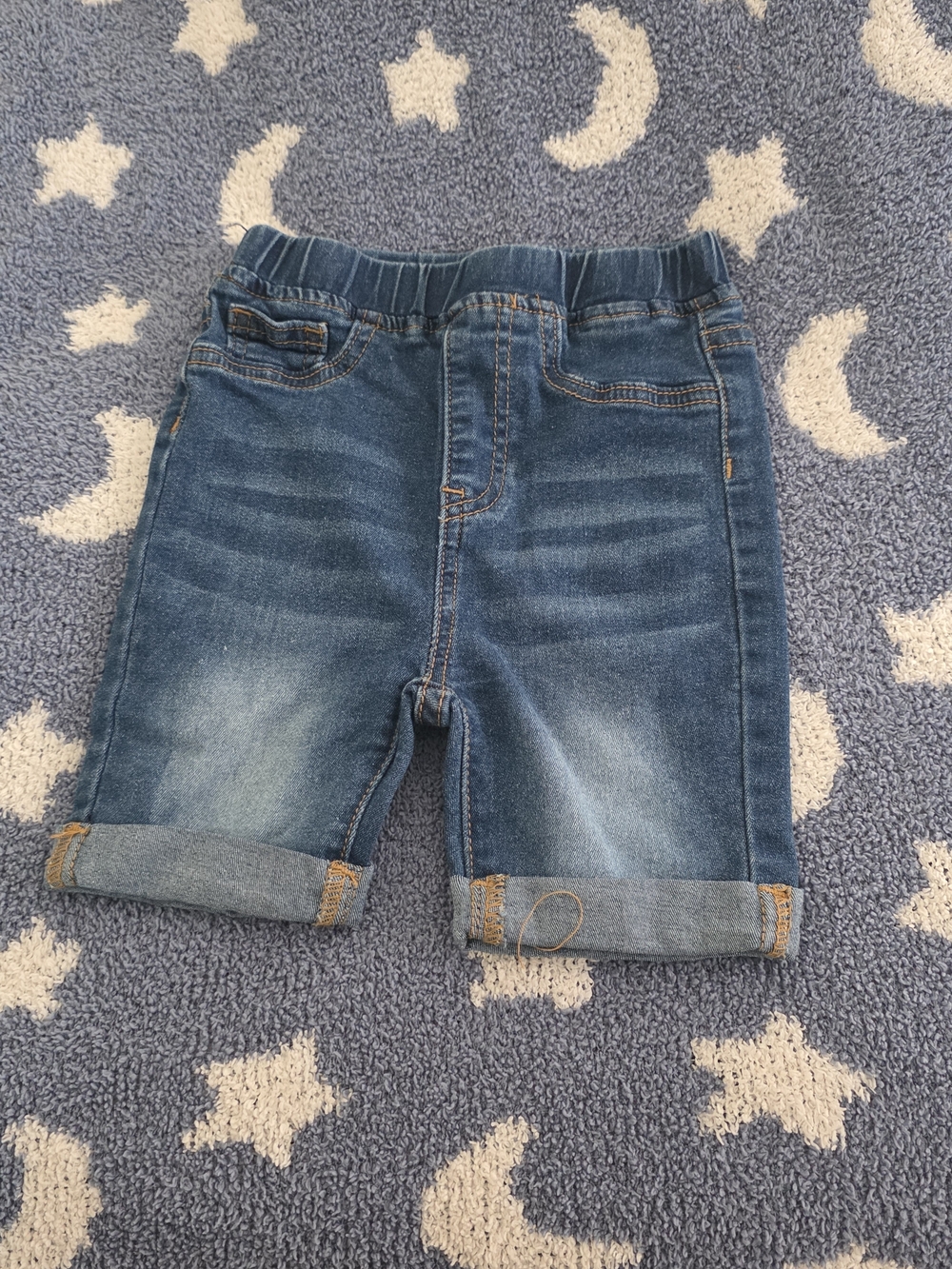 SHEIN Faded Blue Roll-Cuff Denim Shorts for Kids